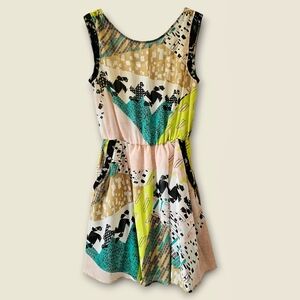 Hollywould Colorful Geometric Print Mini Dress EUC